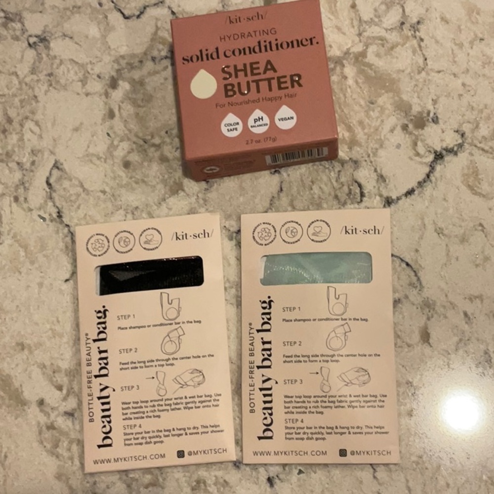 KITSCH HYDRATING SOLID SHEA BUTTER COLIR SAFE SHAMPOO BAR WITH 2 BEAUTY BAR BAG